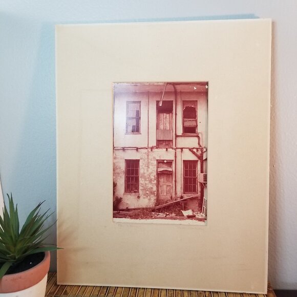 Vintage Photograph New Orleans, Louisiana Dilapidated Urban Scene Mounted - Picture 1 of 11